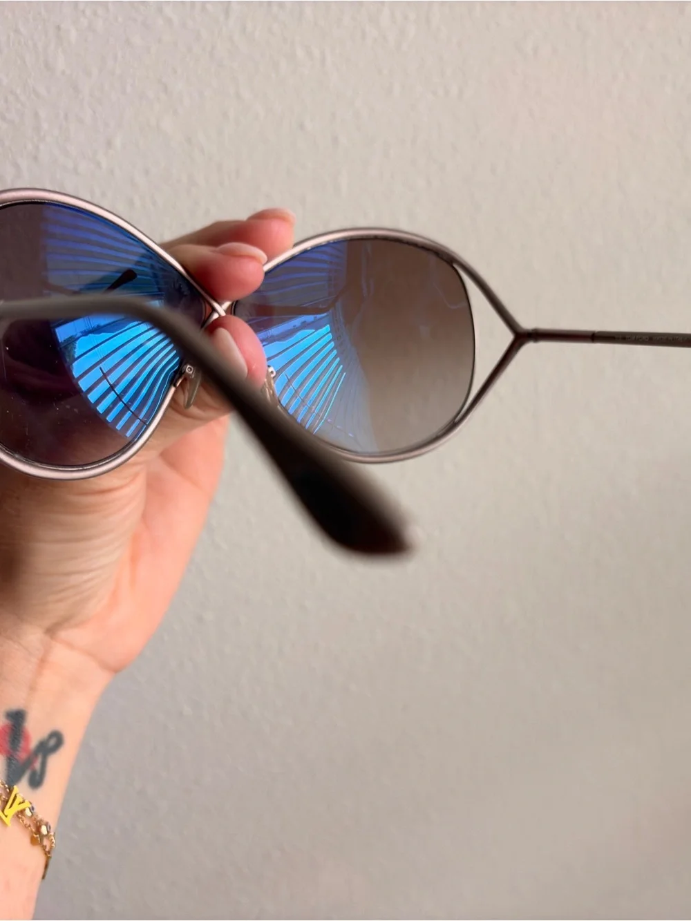 Tom Ford Women's Pink-Tone Metal Rim Sunglasses with Branded Case